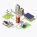 Charging from alternative energy sources Isometric electric car, smartphone, laptop and city building connected to battery charging with energy produced by wind turbines and solar panels. Alternative energy concept, 3d vector illustration.